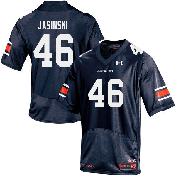 Men's Auburn Tigers #46 Jacob Jasinski Navy 2019 College Stitched Football Jersey